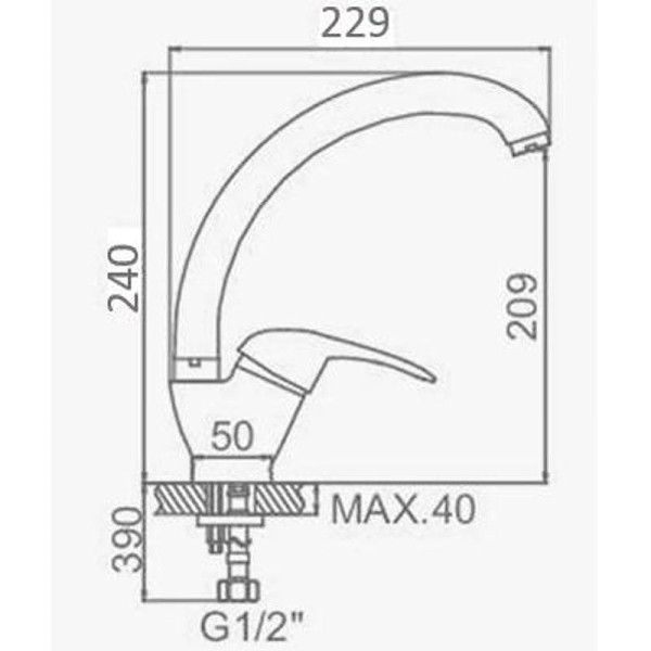 Смеситель для кухни Dlin хром (D150401-6)