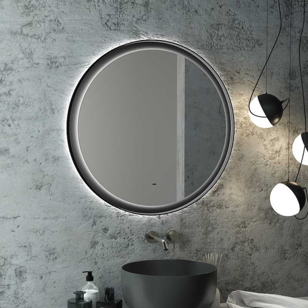 Зеркало с подсветкой Континент Planet black Led D 800 с бесконтактным сенсором (ЗЛП684)