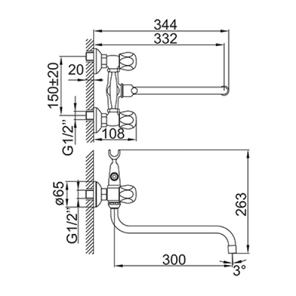 Смеситель для ванны и душа Iddis Classic Plus (CLPSBL0i10)
