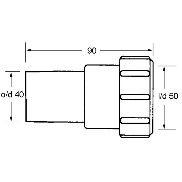 Переход McAlpine 40*50 с гл.конца на раструб (40x50-WH)