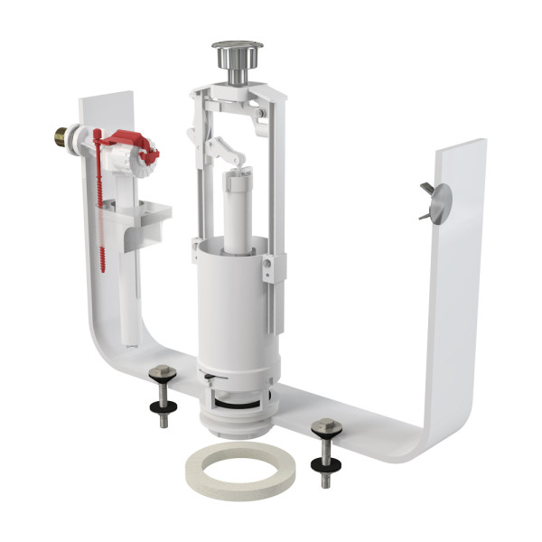 Арматура для смывного бачка Alcaplast со стоп кнопкой,впускной механизм (SA2000K 1/2" CHROM)