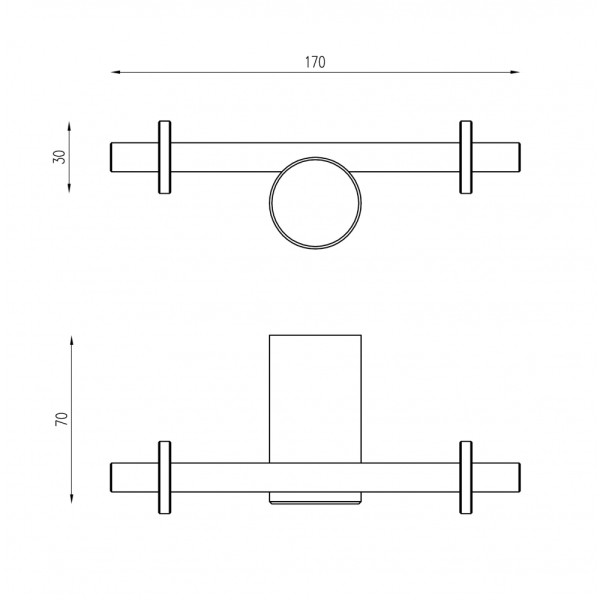 Крючок двойной Abber Osten 316 золото брашированное (AA1852BG)