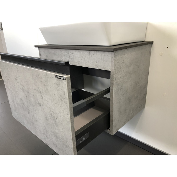 Тумба подвесная с раковиной Comforty Эдинбург 600x400x400 дуб светлый/черный (00-00001928)