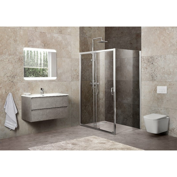 Душевой уголок BelBagno Unique 120x90x190 стекло прозрачное, профиль хром (UNIQUE-AH-1-120/135-90-C-Cr)