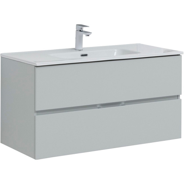 Тумба подвесная Aquanet Алвита New 100 2 ящика, серый (00277520)