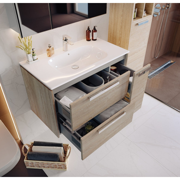 Тумба подвесная Roca Lago 800x448x490 светлый дуб (7.8572.9.644.4)
