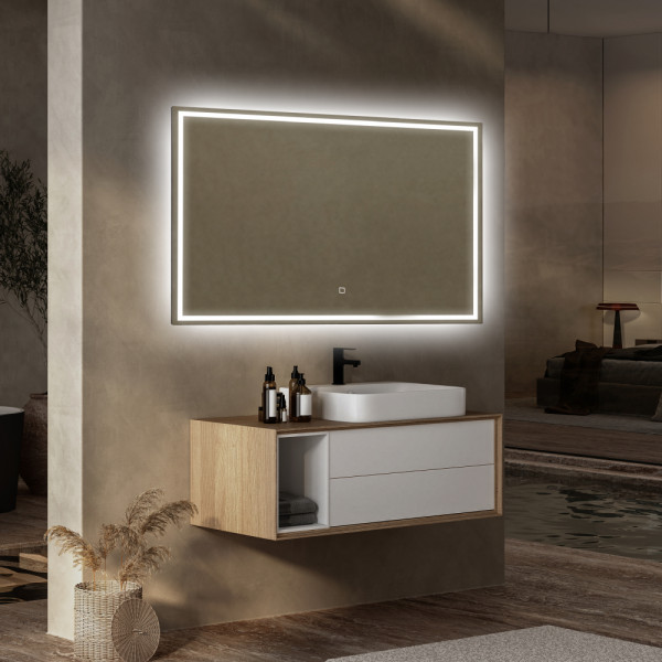 Зеркало Abber See 80x120 с подсветкой, сенсорный выключатель, диммер (AG6115SL-1.2) Зеркало Abber See 80x120 с подсветкой, сенсорный выключатель, диммер (AG6115SL-1.2)