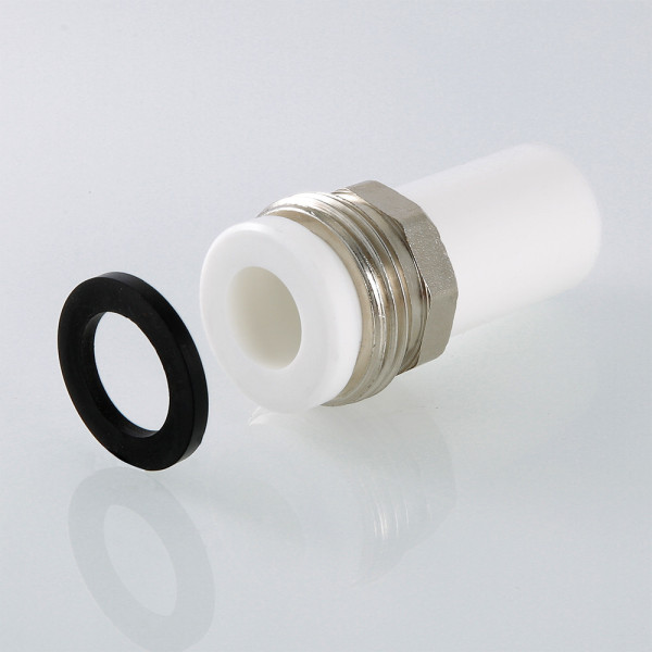 Патрубок PP-R под накидную гайку 25*1" VALTEC (белый) VTp.721.0.02506