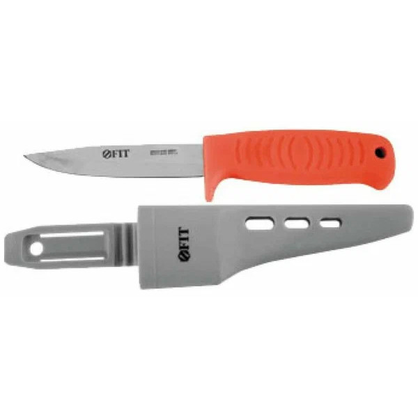 Нож строительный FIT нержав. пл.ручка линейка на лезвии (10622)