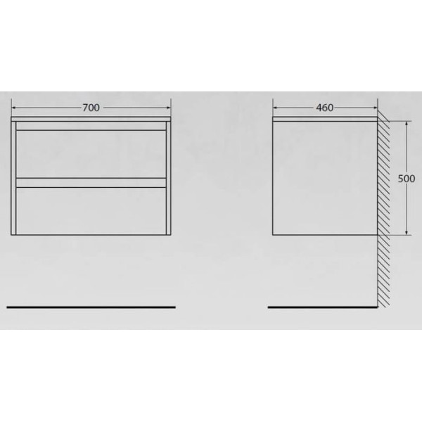 Тумба подвесная BelBagno Kraft 71 см Bianco Opaco (Kraft-700-2C-SO-BO)