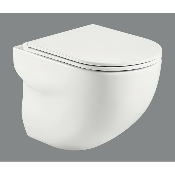 Унитаз подвесной BelBagno Onda безободковый (BB066CHR/BB870SC) Унитаз подвесной BelBagno Onda безободковый (BB066CHR/BB870SC)