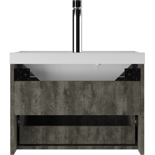 Тумба подвесная под умывальник Bazis 60 Ева с одним ящиком В1 Бетон Айсберг Домино (DA5905T)