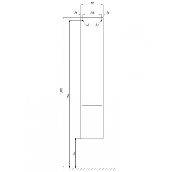 Пенал подвесной Aquaton Стоун 300x270x1608 сосна арлингтон (1.A228.4.03S.X85.0)