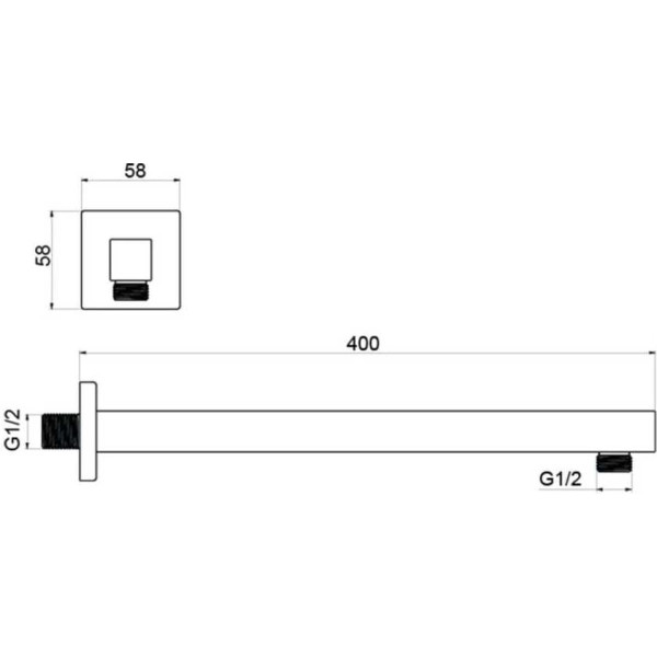 Держатель верхнего душа Aquatek 400 мм черный матовый (AQ2177MB)