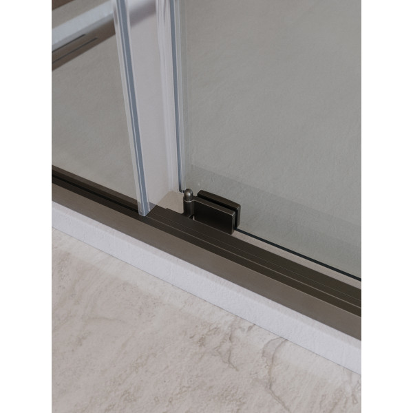 Душевой уголок Cezares Lux 130x80x195 стекло прозрачное, профиль оружейная сталь (LUX-AH-FS-11-130/80-C-GM)