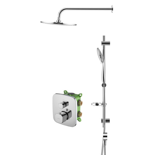 Смеситель для душа Swedbe Platta встраиваемый термостат с верхним душем хром (5556)