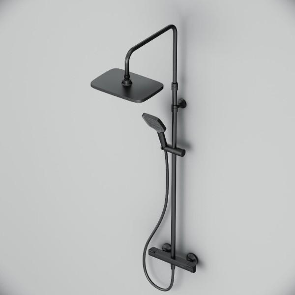 Душевая система AM.PM Func см-ль с ТМС, душ.штанга, верхн. душ квадр., ручн.душ, черный (F078F422)