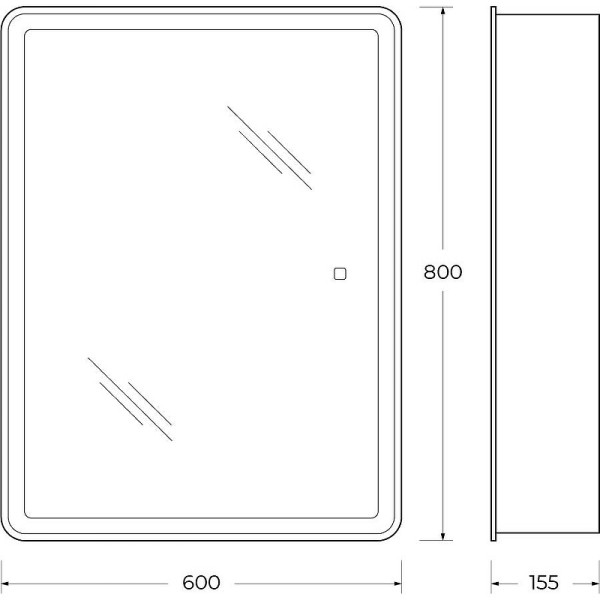 Шкаф зеркальный BelBagno Marino 60x80 (SPC-MAR-60/80-1A-LED-TCH)