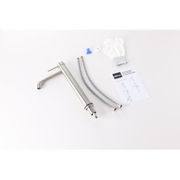 Смеситель для раковины Abber Wasser Kreis 316 сталь брашированная (AF8111BST-L)