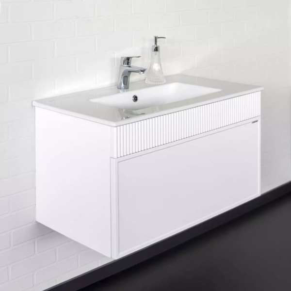 Тумба подвесная с раковиной Comforty Мадрид 800x465x465 белый матовый (00-00017865)