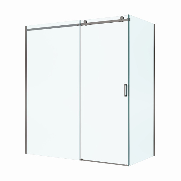 Душевой уголок BelBagno Soft Close-2 180x80x200 стекло прозрачное, профиль оружейная сталь матовая (SOFT_CLOSE-2-AH-1-180/80-C-GM)