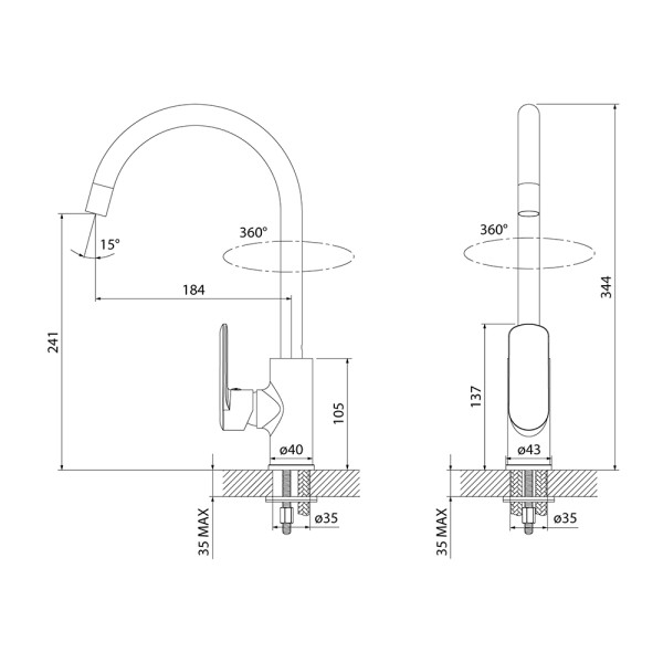 Смеситель для кухни Iddis Cook хром глянцевый (C08SB00i05)