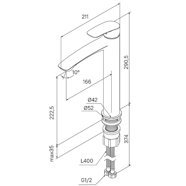 Смеситель для раковины Milardo Rora белый (RORWT01M01)