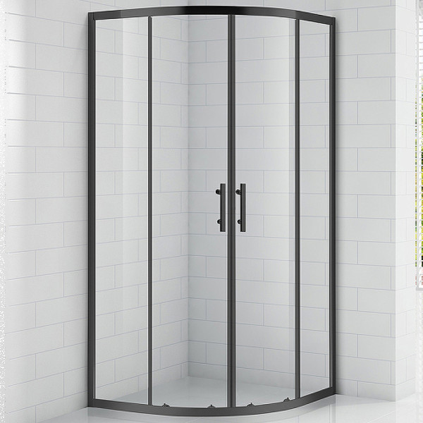 Душевой уголок Cezares Eco 100x100x190 стекло прозрачное, профиль черный (ECO-O-R-2-100-C-NERO)