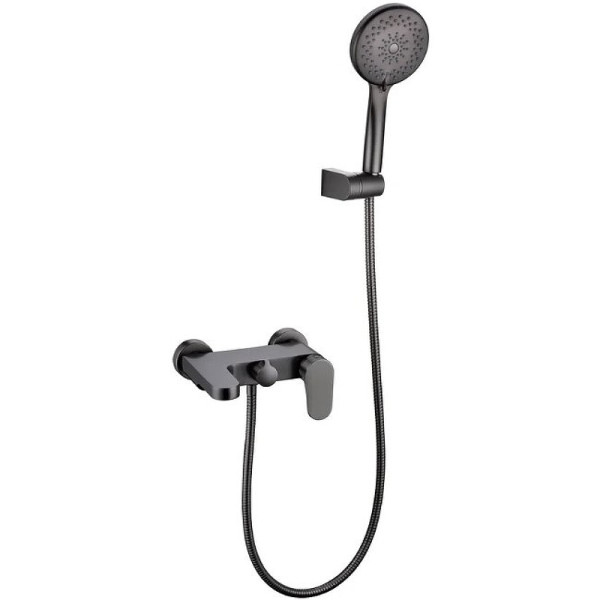 Смеситель для ванны и душа Boheme Spectre с душевым гарнитуром черный (453-GM)