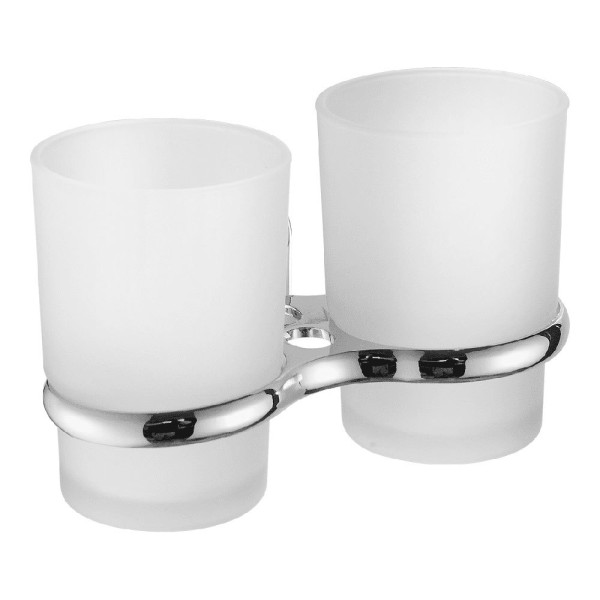Стакан Fashun стекло с держателем. для зубн/щеток хром (A1908)
