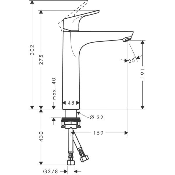 Смеситель для раковины Hansgrohe Focus E 2 хром (31518000)