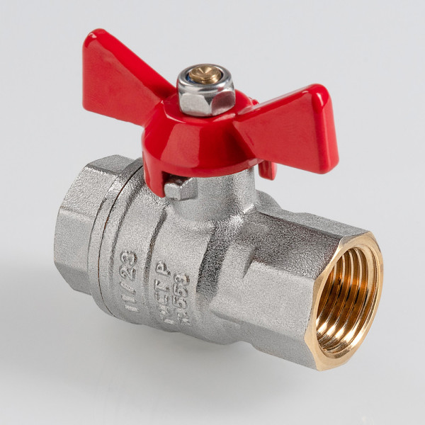 Кран 1/2" ВВ шаровый Valtec ГОСТ (красная бабочка) VT.417.N.04 Кран 1/2" ВВ шаровый Valtec ГОСТ (красная бабочка) VT.417.N.04