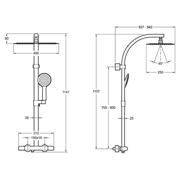 Душевая система Jacob Delafon Talan хром (E20642RU-CP)