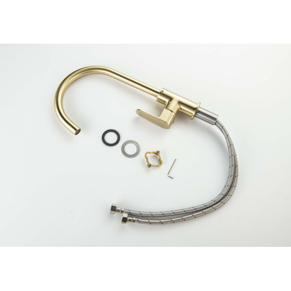 Смеситель для кухни Aquatek Оберон шлифованное золото (AQ1282BG) Смеситель для кухни Aquatek Оберон шлифованное золото (AQ1282BG)