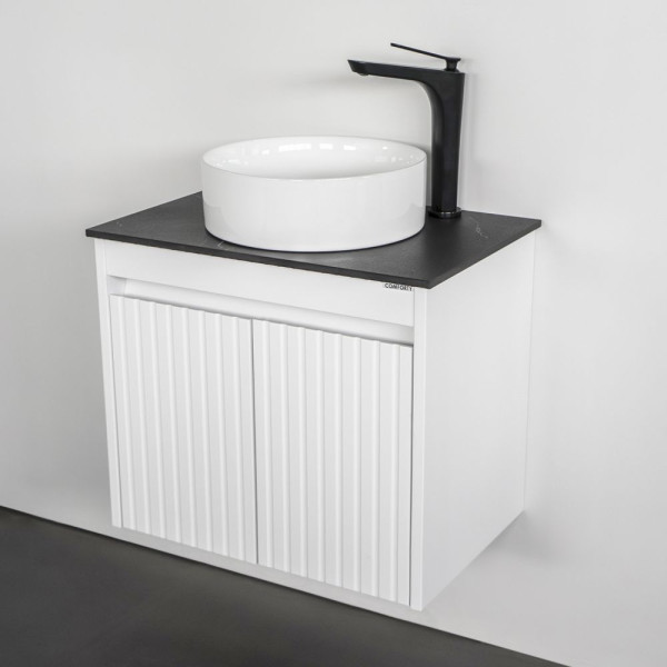 Тумба подвесная Comforty Геленджик 600x530x400 белый матовый с раковиной (00-00019069)