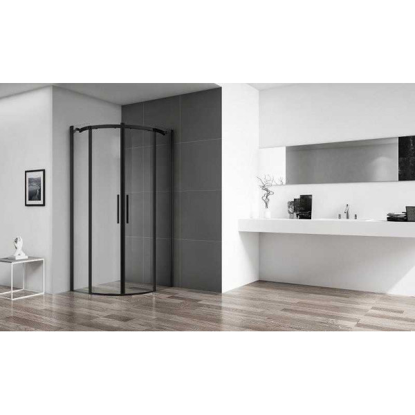 Душевой уголок BelBagno Acqua 90x90 стекло прозрачное, профиль черный (ACQUA-R-2-90-C-NERO)