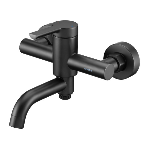 Смеситель для ванны Swedbe Diana с повортн.изливом черный (1030B)