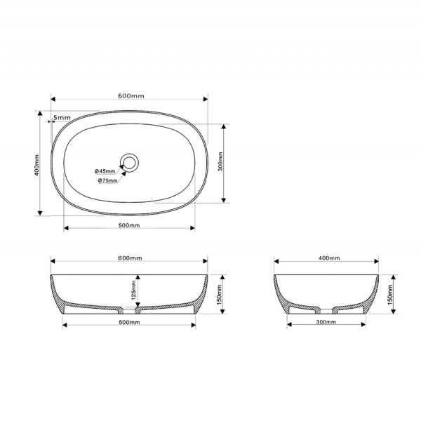 Раковина накладная Stein (белый матовый)