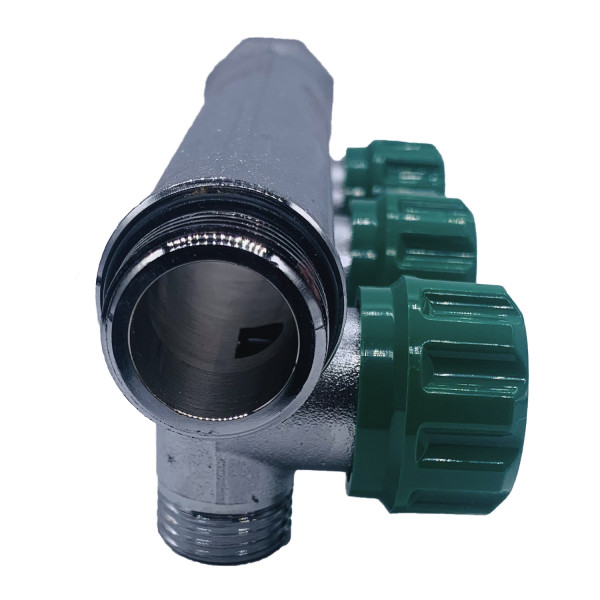 Коллектор проходной регулируемый Tiemme Maxima Corner (1850002 / 1871K) 3/4" ВР-НР , 3 отвода 1/2" евроконус Коллектор проходной регулируемый Tiemme Maxima Corner (1850002 / 1871K) 3/4" ВР-НР , 3 отвода 1/2" евроконус