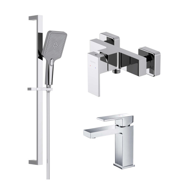 Комплект смесителей Aquatek Либра 3 в 1 AQ1610CR+AQ1660CR+AQ2019CR хром (AQ1631CR)