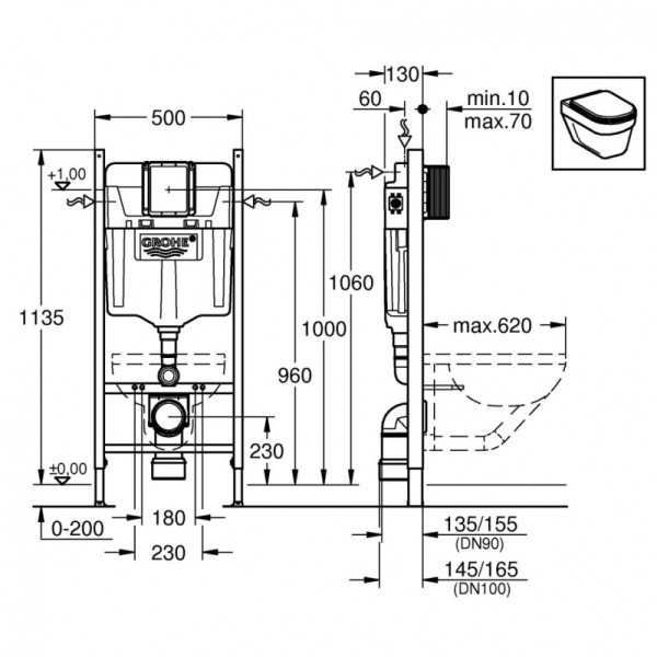 Инсталляция для унитаза Grohe Rapid
