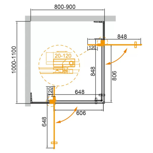 Душевой уголок Cezares Slider 80x100x195 стекло бронза, профиль хром (SLIDER-AH-2-80/90-100/110-BR-Cr) Душевой уголок Cezares Slider 80x100x195 стекло бронза, профиль хром (SLIDER-AH-2-80/90-100/110-BR-Cr)