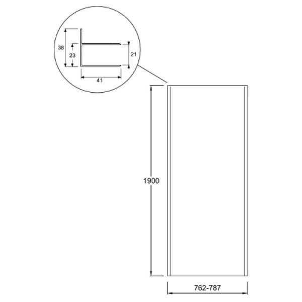 Душевое ограждение Jacob Delafon Serenity 78,7x190 стекло прозрачное, профиль хром (E14F80-GA)