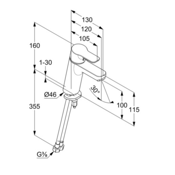 Смеситель для раковины Kludi Pure&Easy XL хром (372920565) Смеситель для раковины Kludi Pure&Easy XL хром (372920565)