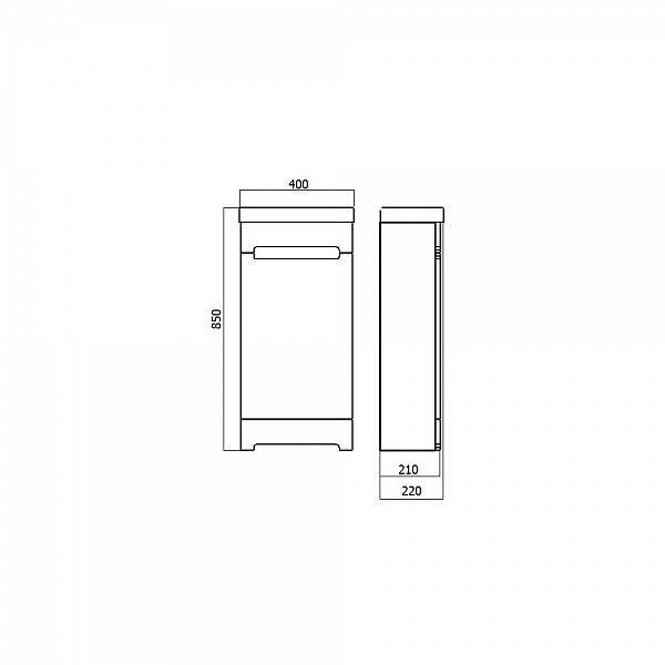 Тумба напольная с раковиной BandHours Elba 400х220х850 R (Elb400.92 R) Тумба напольная с раковиной BandHours Elba 400х220х850 R (Elb400.92 R)