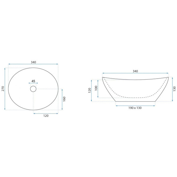 Раковина накладная REA Sofia mini white 35x27x13 белая (REA-U0623)