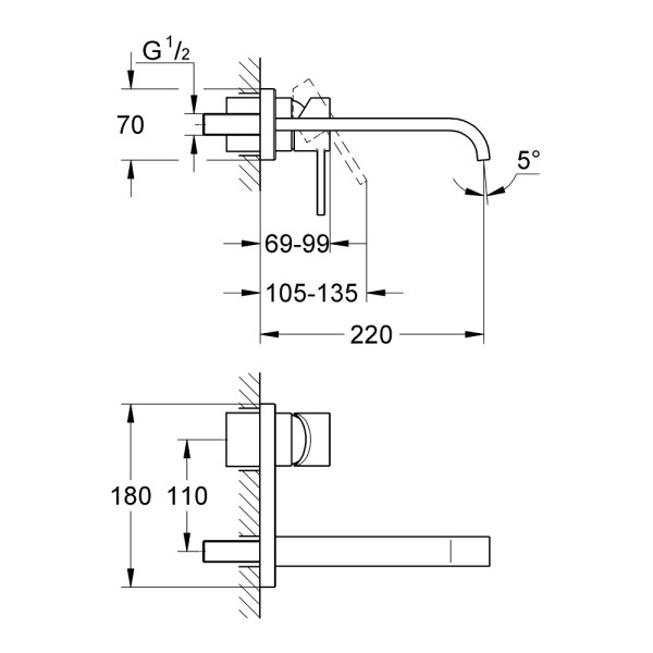 Смеситель для раковины Grohe Allure (19386000)