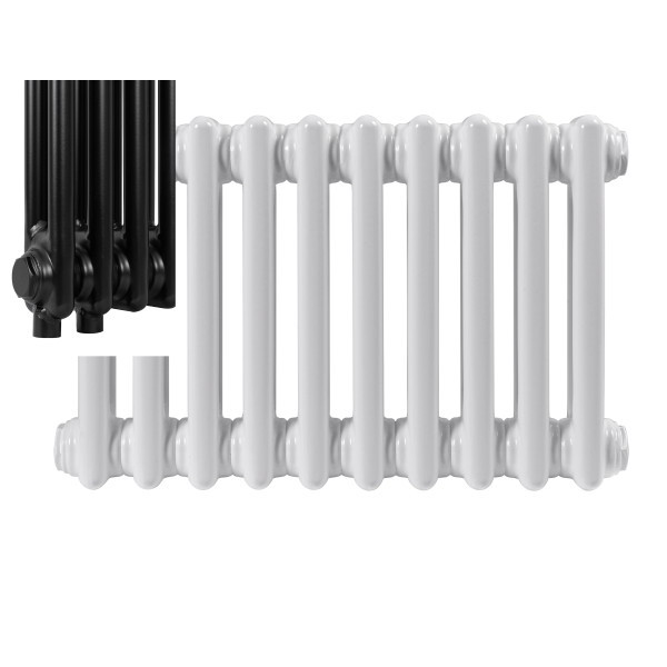 Радиатор стальной трубчатый Velar 2037 26 секций 1/2" V50 RAL 9005 мат. нижнее подключение с термовентилем