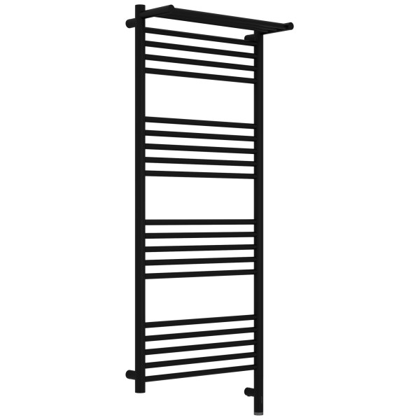 Полотенцесушитель электрический Сунержа Богема 3.1 1200x500 с полочкой провод справа матовый чёрный (31-6007-1250)