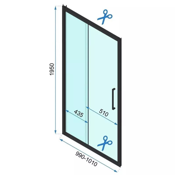 Душевая дверь Rea Rapid 100x195 стекло прозрачное, профиль золото (REA-K5611)
